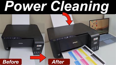 Epson Et 2400 Power Cleaning L1210 L1250 L3210 L3250 Clogged Nozzles Youtube