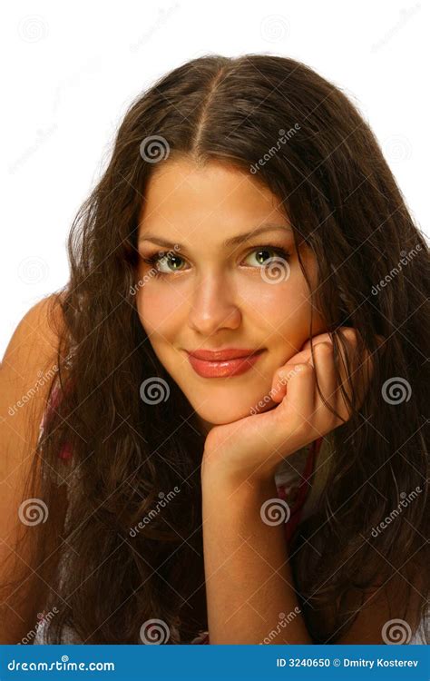 Beautiful Girl With Shy Smile Stock Photo Image Of Shot Confidence