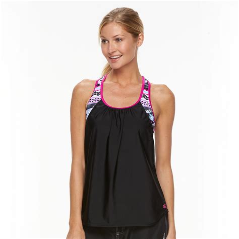 Womens Zeroxposur Racerback Mock Layer Tankini Top Kohls Tankini