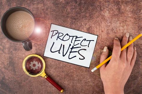 Text Showing Inspiration Protect Lives Conceptual Photo To Cover Or