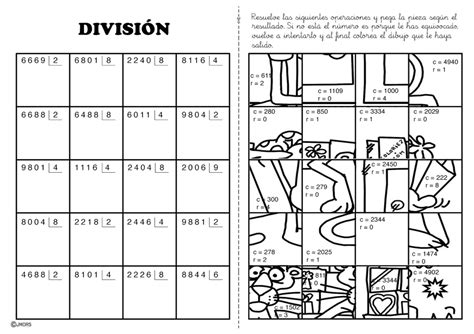 Rompecabezas De Divisiones Pdf Para Imprimir Bff Matematicas