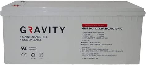 Gravity 12V 200Ah GEL Deep Cycle VRLA Battery Perfect For Solar Wind