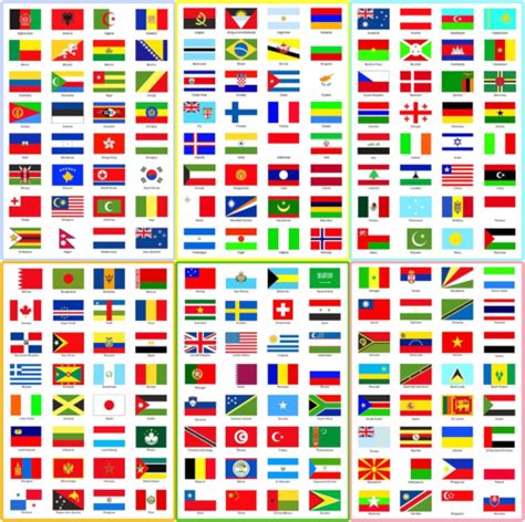 Pieces Multicolor World Flag Stickers Countries For School