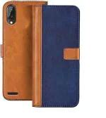 Buy Clickaway Dual Tone Leather Finish Flip Cover For Gionee Max Inside