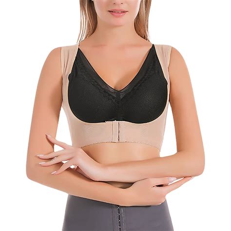 Lrjteng Women Breast Lifting Gather X Shaped Beautify Back Corset Chest Back Posture Correction