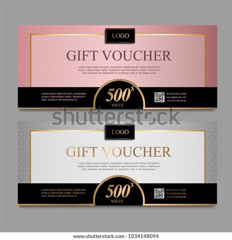 Voucher Template Gold Certificate Background Design Stock Vector