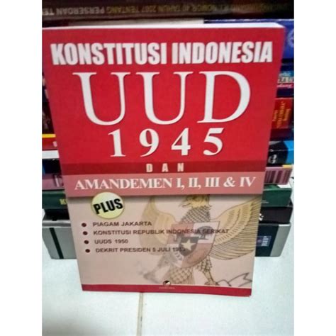 Jual Konstitusi Indonesia Uud Dan Amandemen U Ii Iii Iv Plus