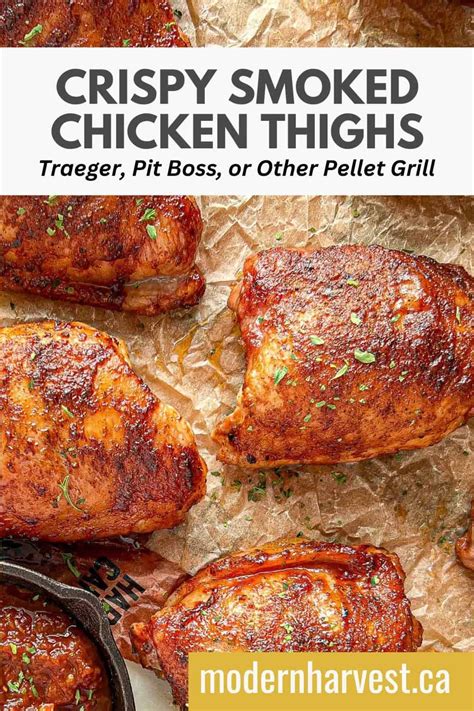 Crispy Smoked Chicken Thighs Traeger Pit Boss Or Other Pellet Grill