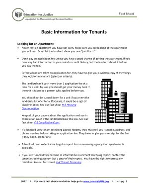 Fillable Online Basic Information For Tenants Fax Email Print Pdffiller