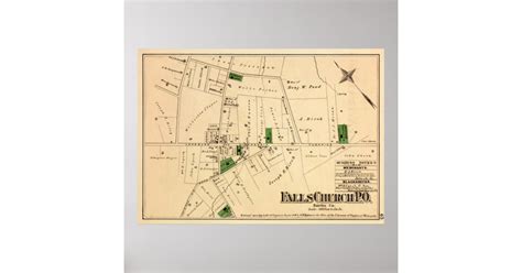 Vintage Falls Church VA Map (1879) Poster | Zazzle