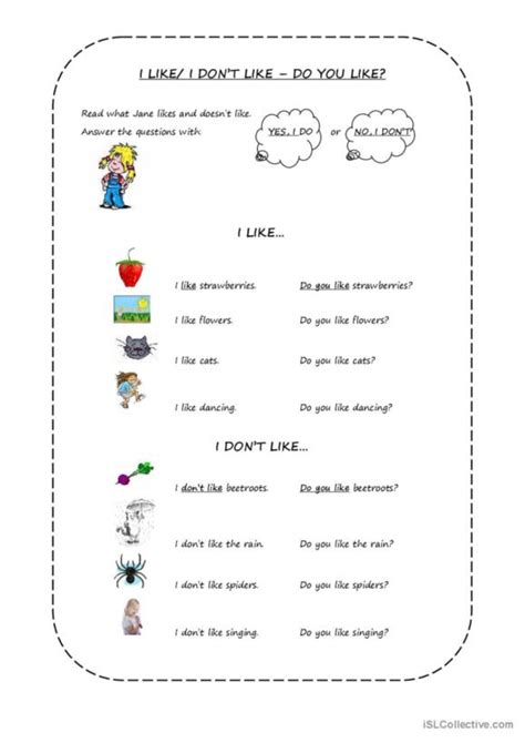 11 LIKE Likes English ESL Worksheets Pdf Doc