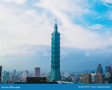 Taipei 101 Skyscraper Taiwan Editorial Image Image Of Taiwan Blue