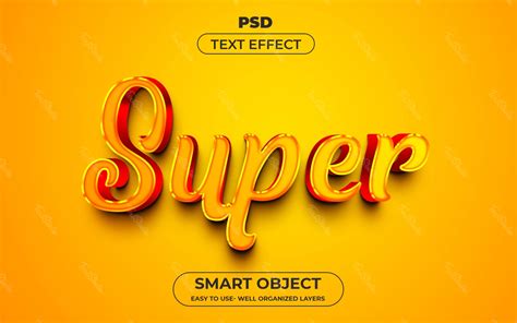 Super Orange Cursive D Text Effect Fichier Psd Photoshop Premium