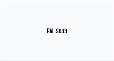 RAL 9003 | Nuancier RAL