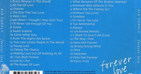 Air Supply Forever Love Greatest Hits Cd Thu L C