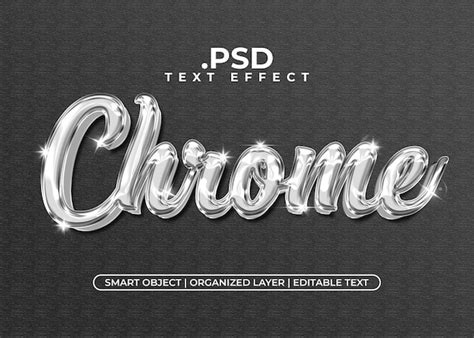 Premium Psd D Editable Chrome Text Effect