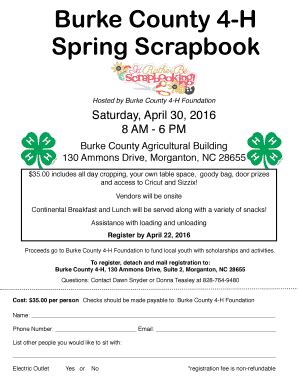 Fillable Online Burke Ces Ncsu Burke County 4 H Spring Scrapbook