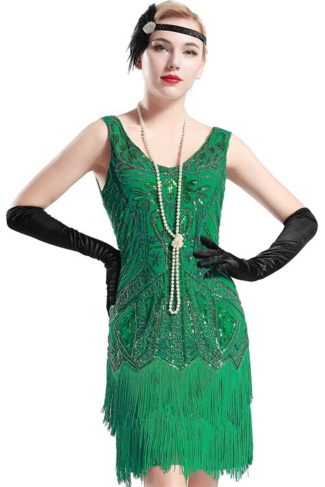 BABEYOND Women S Flapper Dresses 1920s V Neck Beaded Fringed Great