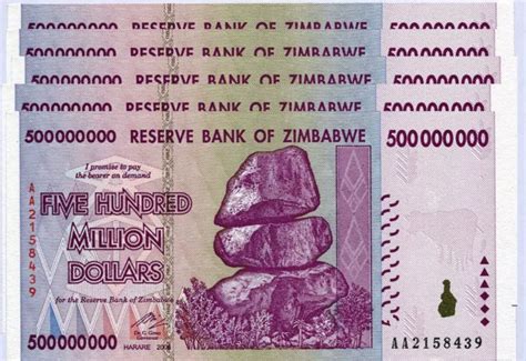 Simbabwe Millionen Dollar X Banknoten Aa Ab Serie P Unc