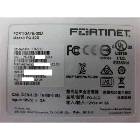 FortiGate 30D Fortinet UTMライセンス有効期限は2020年迄 10002484 日商電販Yahoo ショッピング店