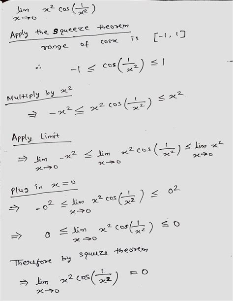 Solved Use The Squeeze Theorem Prove That Lim X Cos X X O