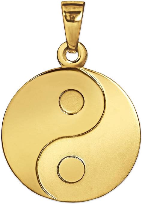 Clever Schmuck Goldener Anh Nger Yin Yang Mm Matt Und Gl Nzend