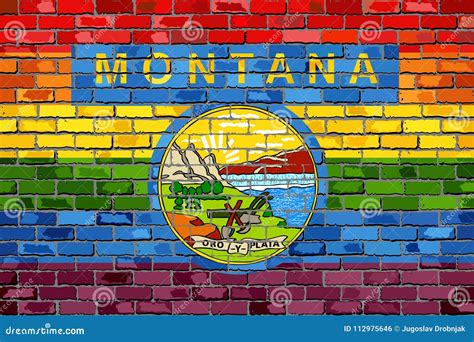 Flags Of Montana And Lgbt Sexual Concept Flag Of Sexual Minorities Royalty Free Cartoon