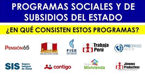 Conoces los Programas Sociales de ayuda del gobierno En qué