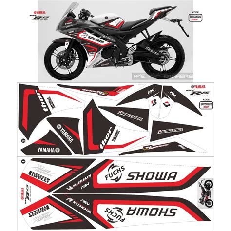 Yamaha R15 V2 SHOWA SEMIFULL Motorcycle DECAL Sticker Shopee Philippines