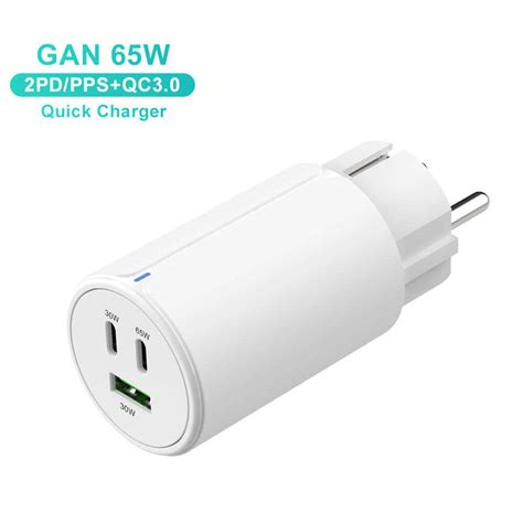 Zonsan New Design Gan 65w Usb C Charger 3 Port Fast Pd Gan Wall Charger