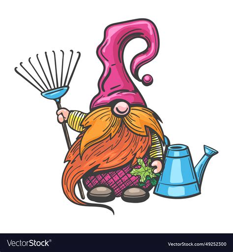 Cartoon gnome gardener Royalty Free Vector Image