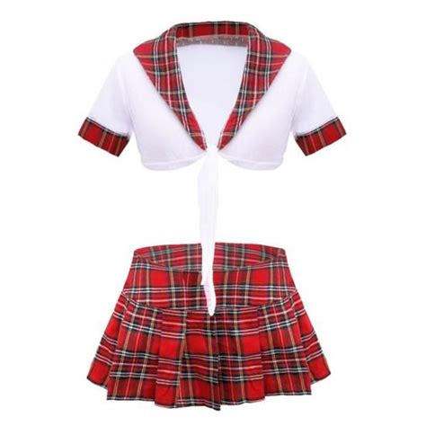 Femme Sexy Cosplay Uniforme Scolaire D Guisement Ecoli Re Crop Top