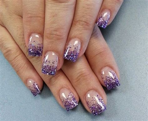 Purple Sparkle Nails Sparkle Nails Silver Nails Glitter Nails Purple Sparkle Nail Designs