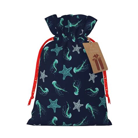 Fotbe Ice Blue Starfish And Jellyfish Pattern Package Holiday