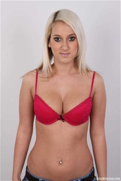 Sweet Lusty Blonde In Hot Red Bra And Black Panties Show XXX Dessert