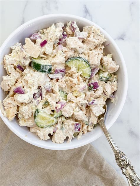 Tzatziki Chicken Salad The Peachie Spoon High Protein Recipes