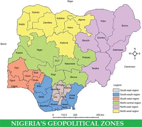 Geopolitical Zones In Nigeria And Their States With Maps Piece