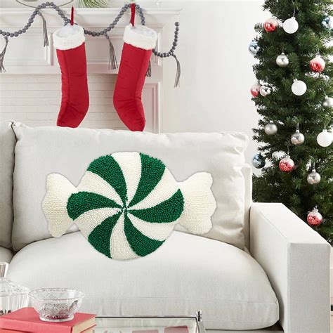 Clearance Zerbueate Christmas Candy Cane Pillow Christmas Throw