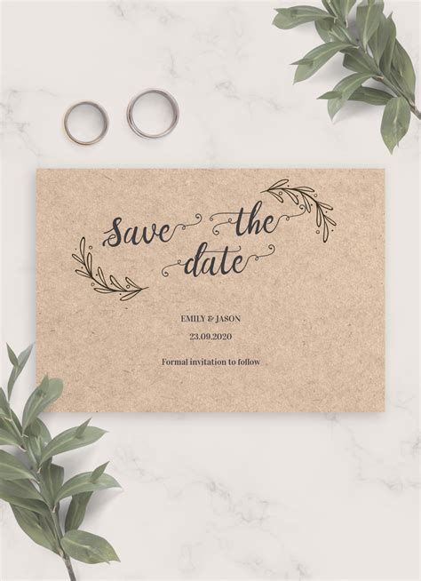 Download Printable Vintage Rustic Wedding Save The Date Card PDF