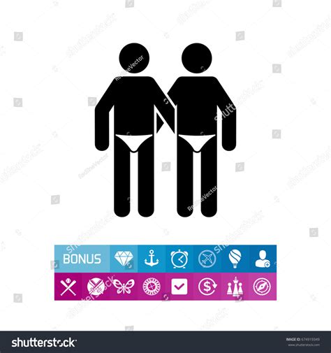 Embracing Homosexual Couple Icon Stock Vector Royalty Free 674919349