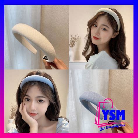 Jual YSMBando Kain Busa Tebal Wanita Korea Headband Cloud Polos Bando