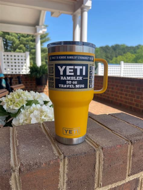 Real Yeti 30 Oz Travel Mug With Stronghold Lid Laser Engraved Etsy