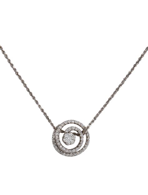 Judith Ripka Diamond Round Pendant Necklace Sterling Silver Pendant