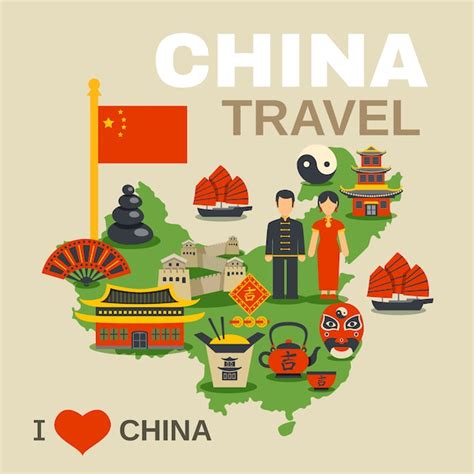 Free Vector | Chinese Culture Traditions Travel Agency Poster