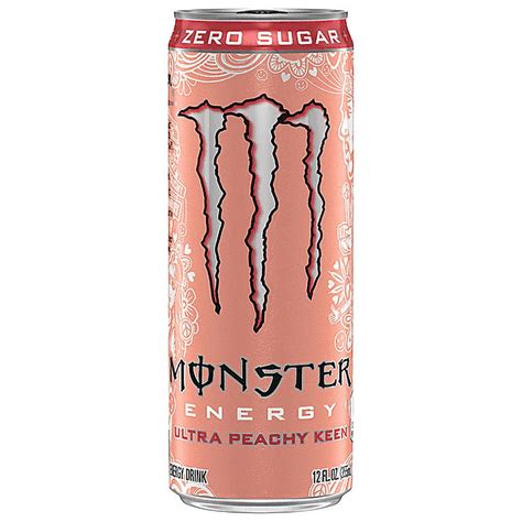 Monster Energy Ultra Peachy Keen Sugar Free Energy Drink 12 Fl Oz 12pk