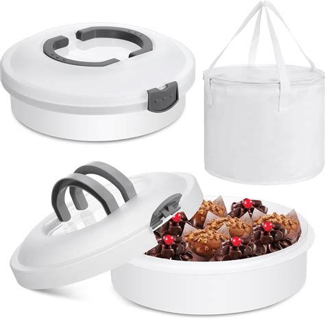 2 Pack Pie Carrier With Lid And Insulated Food Carrying Case