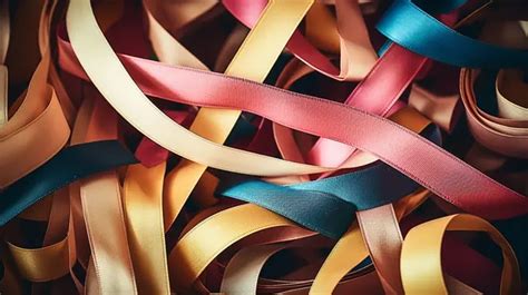 Vintage Ribbons Complementing Rustic Background Texture Brown