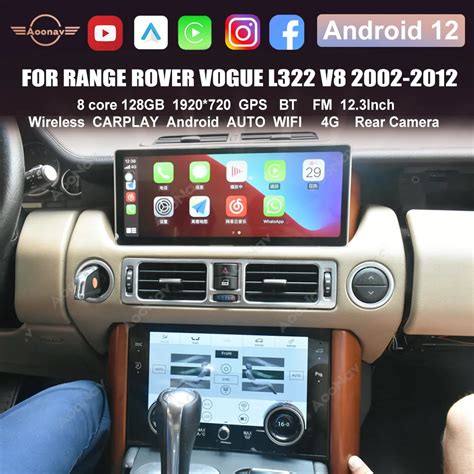 Android 12 Car Radio AC Panel For Range Rover Vogue L322 V8 2002 2012