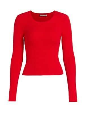 Alice And Olivia Ciara Cropped Pullover In Paprika ModeSens Fashion