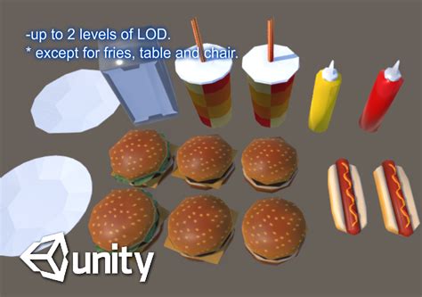 Low Poly Fast Food Props by Nayvos